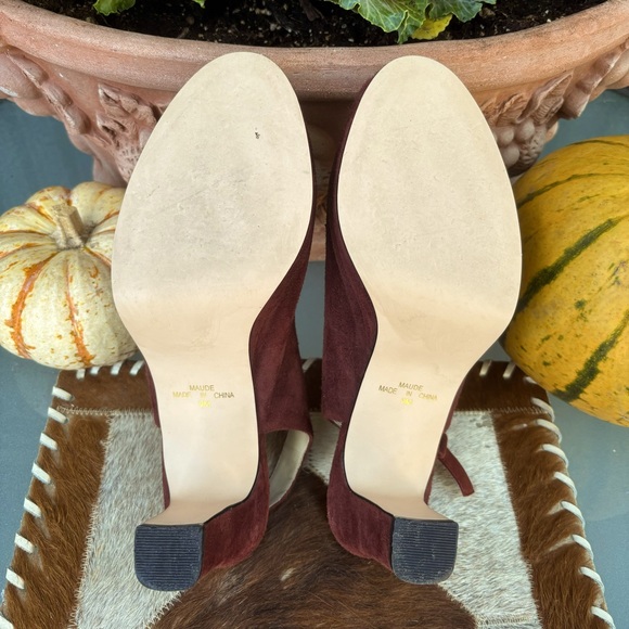 Apostrophe Genuine Suede Block Heel Slingbacks - Picture 6 of 7